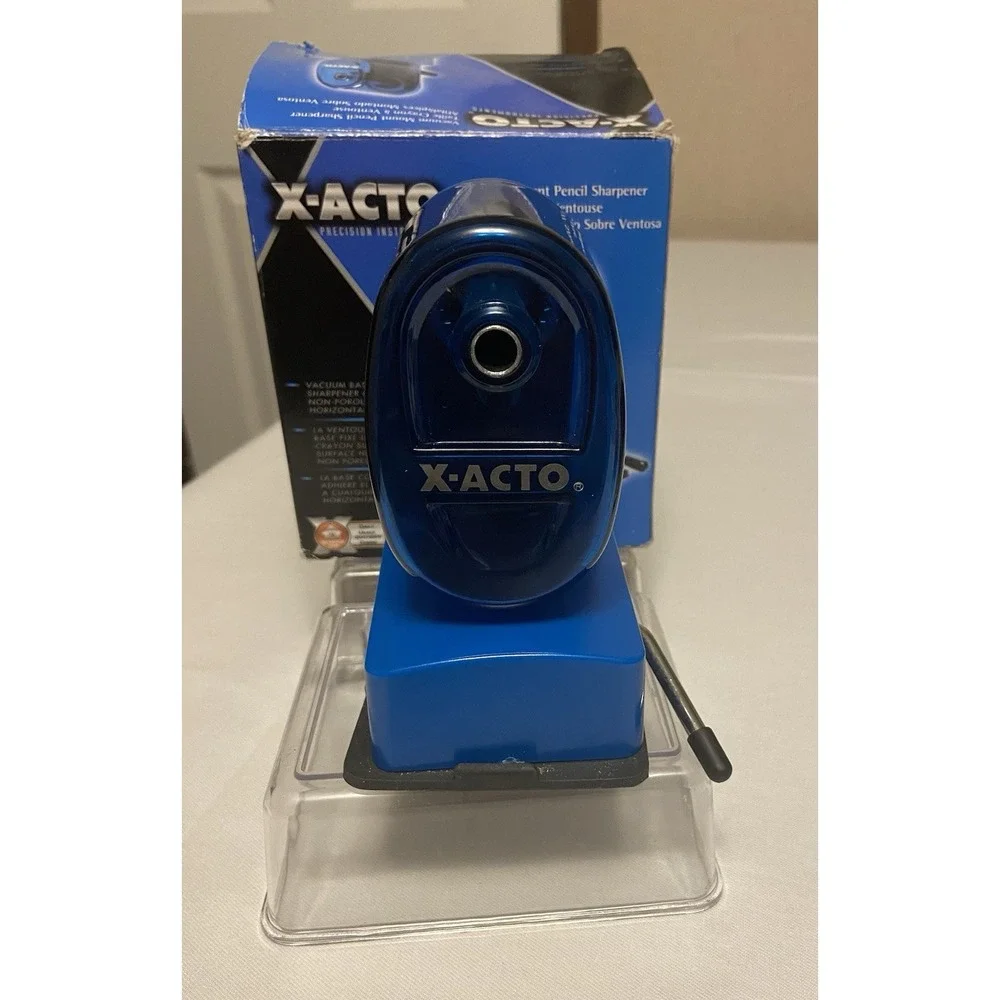 X-Acto Manual Pencil Sharpener With Vacuum Mount Bottom Xacto‎ Blue